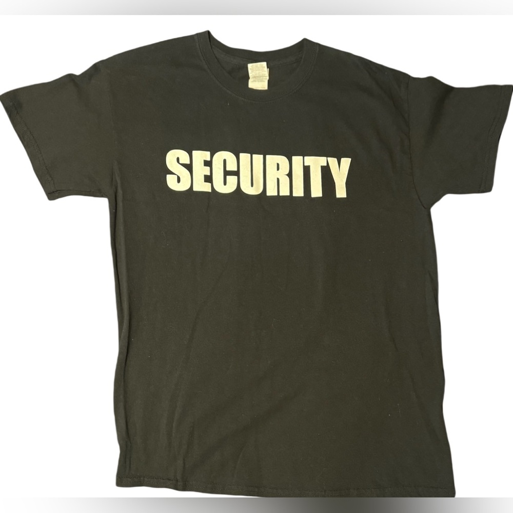 Black short sleeve Security T Shirt . M